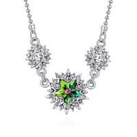 Кристалл ожерелье с цинковым сплавом, цинковый сплав, с Австрийский хрусталь & Кристаллы, ювелирные изделия моды, Много цветов для выбора продается Strand