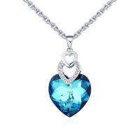 Crystal Zinc Alloy Necklace, with Austrian Crystal & Cubic Zirconia, fashion jewelry 
