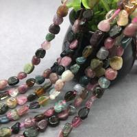 Natürlicher Turmalin Perlen, Klumpen, poliert, DIY, farbenfroh, 6x8mm, verkauft von Strang