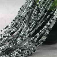 Rutilquarz Perlen, Schwarzer Rutilquarz, Klumpen, poliert, DIY, farbenfroh, 2mm, verkauft von Strang