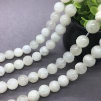 Mondstein Perlen, rund, poliert, verschiedene Größen vorhanden, weiß, Länge:ca. 15 ZollInch, verkauft von Strang