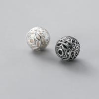 Sterling Silver Hollow Beads, 925 Sterling Silver, Round, plated 10mm Approx 1.9mm 