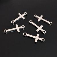 Stainless Steel Charm Connector, Cross, polished, DIY Approx 1.6mm 