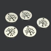 Stainless Steel Pendants, Flat Round, polished, DIY & hollow Approx 1.2mm 