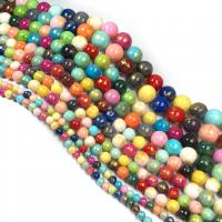 Einzelne Edelstein Perlen, Naturstein, rund, DIY & verschiedene Größen vorhanden, farbenfroh, verkauft von Strang