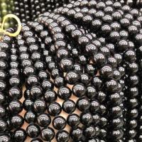 Шерл Бусины, Круглая, DIY & разный размер для выбора, черный, продается Strand