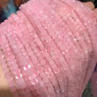 Natural Rose Quartz Beads, Cube, DIY, pink, 4mm 