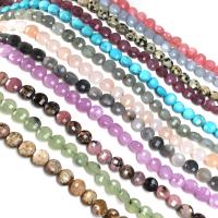 Mixed Gemstone Beads, Natural Stone, Flat Round, DIY 6mm 