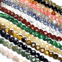 Gemischte Edelstein Perlen, Naturstein, Herz, DIY & facettierte, keine, 10x10x5mm, verkauft von Strang