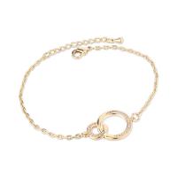 Cubic Zirconia Brass Bracelets, with Cubic Zirconia, fashion jewelry, golden 