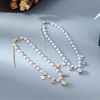 Cubic Zirconia Brass Bracelets, with Cubic Zirconia & Plastic Pearl, fashion jewelry 210mm 