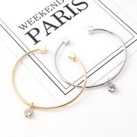 Brass Cuff Bangle, with Cubic Zirconia, Adjustable & fashion jewelry 63mm 