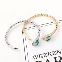 Brass Cuff Bangle, with Cubic Zirconia, Adjustable & fashion jewelry 58mm 