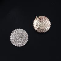 Zinc Alloy Rhinestone Stud Earring, with Rhinestone, Round, plated, fashion jewelry & micro pave cubic zirconia & for woman & with rhinestone 27*27mm 