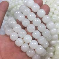 Hetian Jade Beads, Round, polished, DIY, white, 11mm 