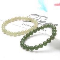 Jade Armbänder, Jaspis Stein, mit Hetian Jade, rund, poliert, Modeschmuck & für Frau, keine, 7mm, verkauft von Strang