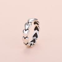 Brass Open Finger Ring, Heart, plated, fashion jewelry & for woman, silver color, US Ring 