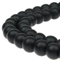 Black Stone Beads, Round & frosted Approx 15 Inch 