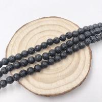 Natürliche Lava Perlen, rund, verschiedene Größen vorhanden, Länge:ca. 15 ZollInch, verkauft von Strang