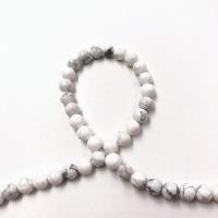 Single Gemstone Beads, Howlite, Round Approx 15 Inch 