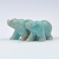 Gemstone Decoration, ​Amazonite​, Bear, Carved, for home and office 