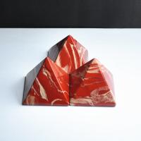 Gemstone Decoration, Jasper Stone, Pyramidal, for home and office, red 