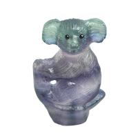 Gemstone Decoration, Colorful Fluorite, Koala, Carved, for home and office, multi-colored 