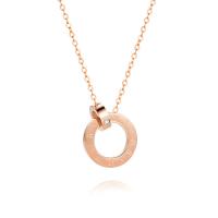 Titanium Steel Jewelry Necklace, rose gold color plated, for woman & with rhinestone  Approx 17.71 Inch 
