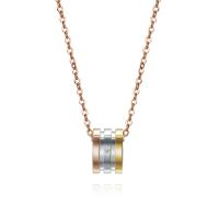 Titanium Steel Jewelry Necklace, plated, for woman & with rhinestone, 12*8mm Approx 17.71 Inch 