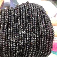 Black+Spinel Perle, Würfel, DIY & facettierte, schwarz, 4mm, verkauft von Strang