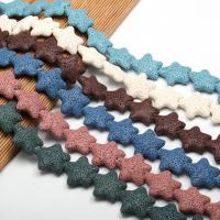 Multicolor Lava Perlen, Stern, DIY, keine, 20x20x7mm, 18PCs/Strang, verkauft von Strang