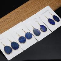 Gemstone Drop Earring, Lapis Lazuli, with Zinc Alloy, DIY 