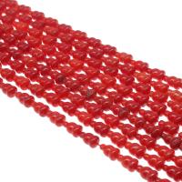 Natürliche Korallen Perlen, Koralle, Kalebasse, poliert, DIY, rot, 10*6mm, verkauft von Strang