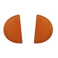 Resin Stud Earring, for woman, reddish orange 