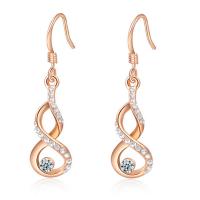 Zinc Alloy Rhinestone Drop Earring, fashion jewelry & for woman & with rhinestone 