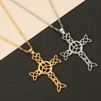 Zinc Alloy Necklace, Cross, plated, Unisex .7 Inch 