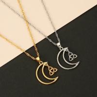 Zinc Alloy Necklace, Moon, plated, Unisex .7 Inch 