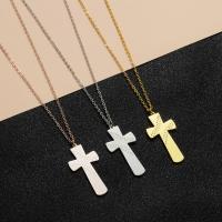 Stainless Steel Jewelry Necklace, Cross, plated, Unisex .7 Inch 