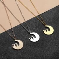 Stainless Steel Jewelry Necklace, Moon, plated, Unisex .7 Inch 