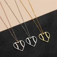 Stainless Steel Jewelry Necklace, Heart, plated, Unisex .7 Inch 