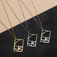 Stainless Steel Jewelry Necklace, Rectangle, plated, Unisex 