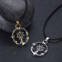Zinc Alloy Necklace, with Wax Cord, Compass, plated, Unisex .7 Inch 