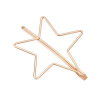 Hair Clip, Zinc Alloy, Star, plated, for woman 48mm 