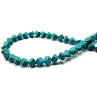 Synthetische Türkis Perlen, Quadrat, DIY & verschiedene Größen vorhanden, blau, verkauft von Strang