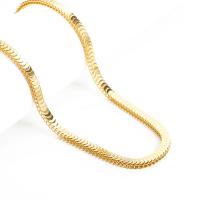 Collier de bijoux de titane, Acier titane, Placage, bijoux de mode & pour femme, doré, 560*5.24mm, Vendu par brin