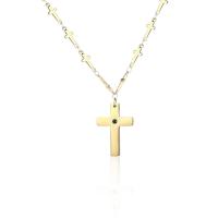 Titanium Steel Jewelry Necklace, Cross, plated, fashion jewelry & for woman, golden, 23*5*21mm 