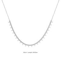 Titanium Steel Jewelry Necklace, plated, fashion jewelry & for woman, silver color, 400+50mm 