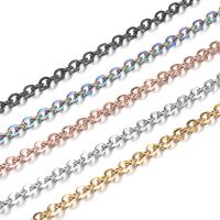 Мода нержавеющей стали ожерелье цепь, нержавеющая сталь, Другое покрытие, Мужская & Овальный цепь, Много цветов для выбора, 2mm, длина:17.72 дюймовый, продается Strand