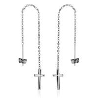 Fashion Stainless Steel Thread Through Earrings, fashion jewelry & for woman 