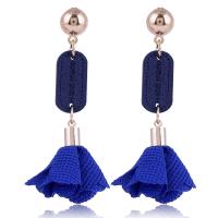 Fashion Create Jewelry Earring, Wood, with Cloth & Zinc Alloy, for woman nickel, lead & cadmium free 